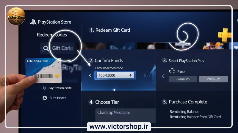 مراحل استفاده از گیفت کارت پلی استیشن برای خرید PlayStation Plus